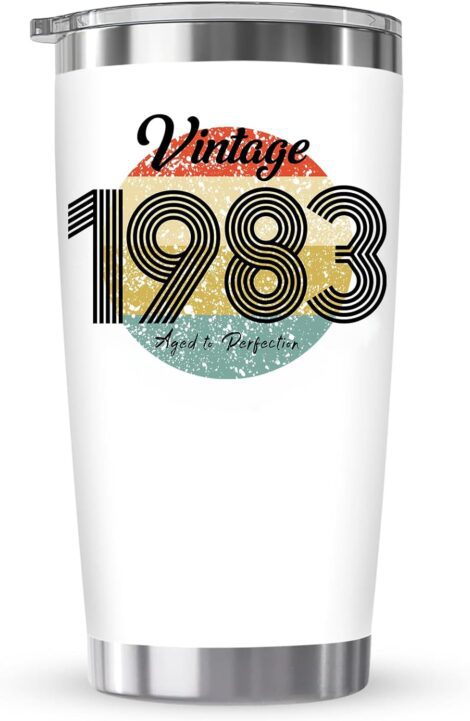 Anforsun 40th Birthday Gifts – Happy 40th Birthday Cup: Turning 40 Gift Ideas for 1983 Men and Women