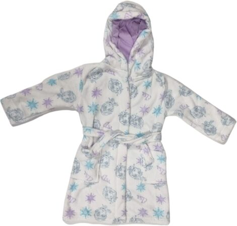 Blue or White Frozen Dressing Gown for Girls, 2-10yrs.