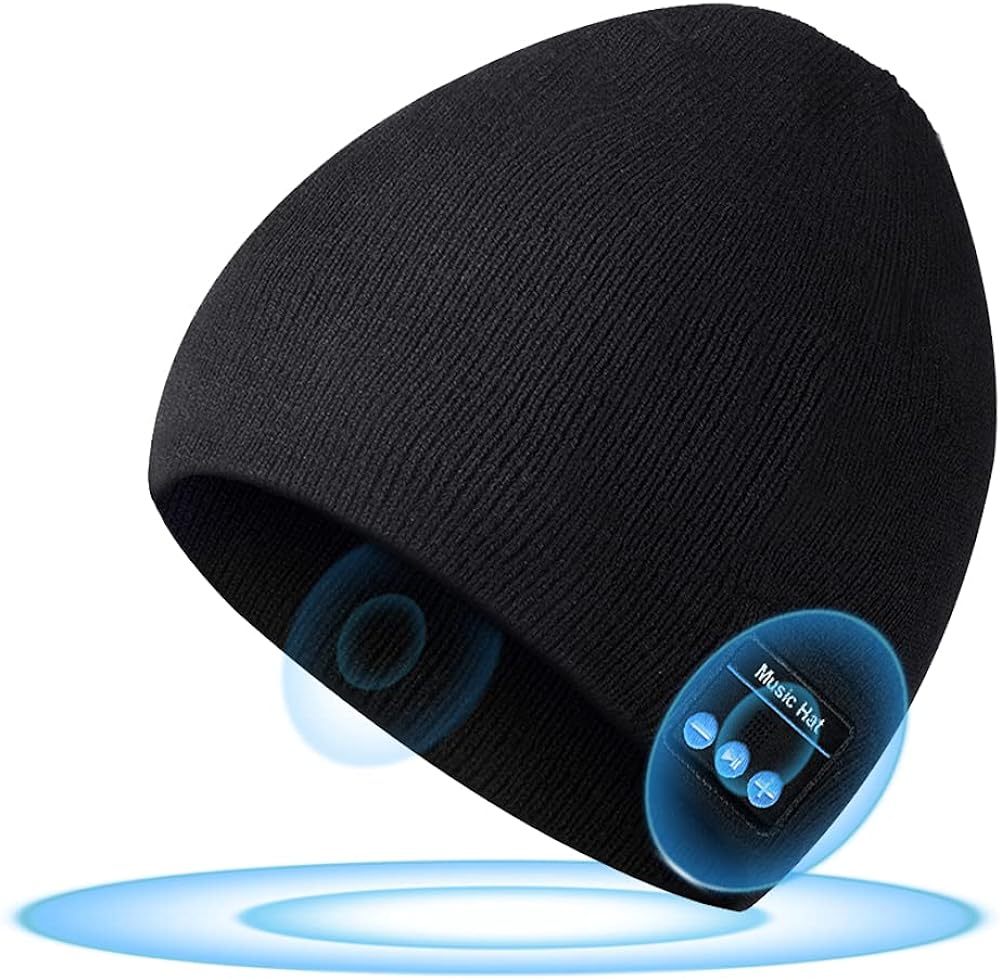 Stocking Fillers for Men Women Bluetooth Beanie Hat - Christmas Eve Box Fillers Bluetooth Hat with Headphone Secret Santa Gifts, Mens Gifts Xmas Gifts for Men Her Him Dad, Gifts for Teenage Girls Boys