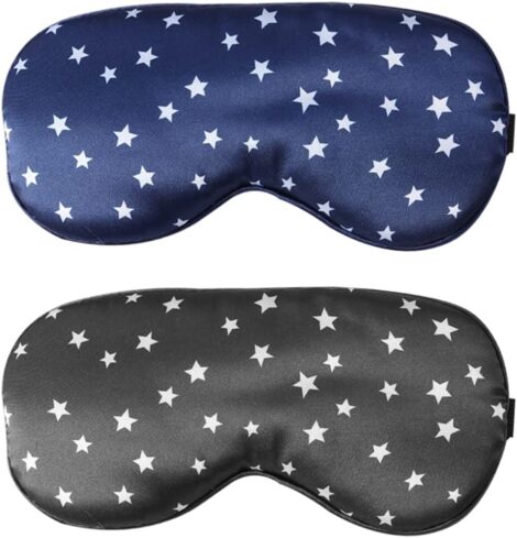 Silk Eye Mask: Comfortable 2-Pack with Adjustable Straps, Ideal for Travel and Home