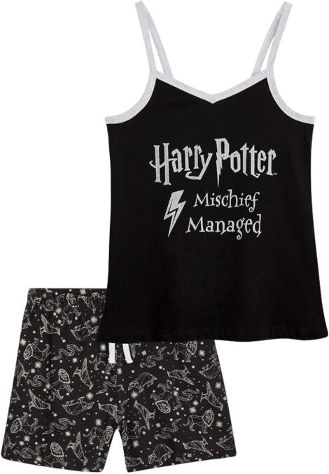 Harry Potter Girls’ Summer Pyjamas – 2 Piece Short PJs, Breathable Nightwear for Teenagers and Girls