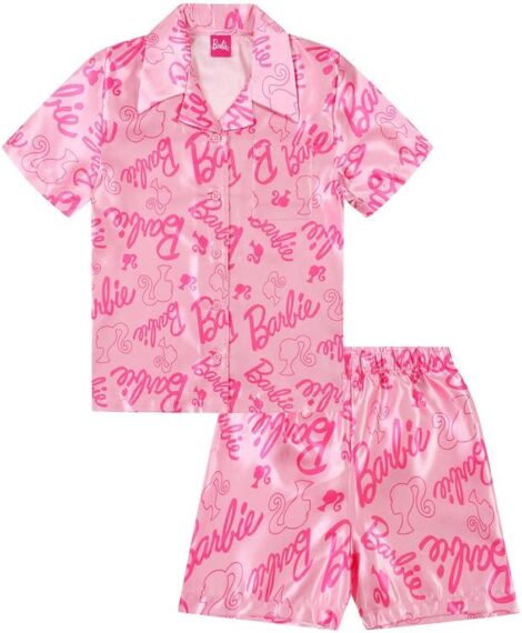 Barbie Silk Satin Pyjama Set – Women’s & Girls’ Summer Sleepwear