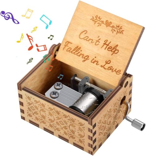 Romantic Wooden Vintage Hand Cranked Music Box – Ideal Birthday Gift for Wife/Girlfriend.