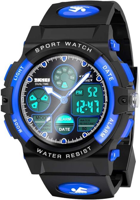 Digital Sports Kids Watch: Water-resistant, Multifunctional for Boys & Girls (6-15), with Alarm, LED Light, & Calendar