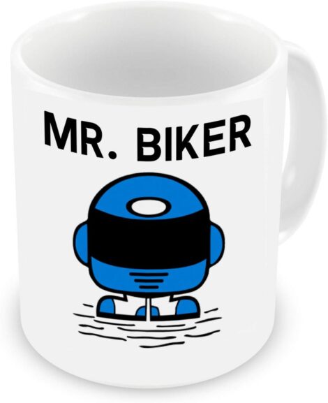 Mr Biker Mug: A white, funny and sarcastic 11oz cup from GrassVillage.