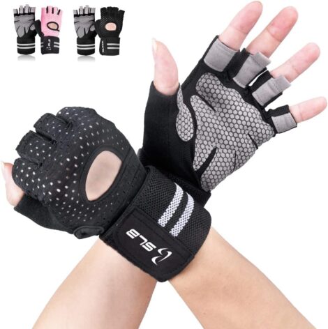 SLB Training Gloves – Wrist Support, Palm Protection, Extra Grip – Breathable Sport Gloves for Various Activities (Unisex)