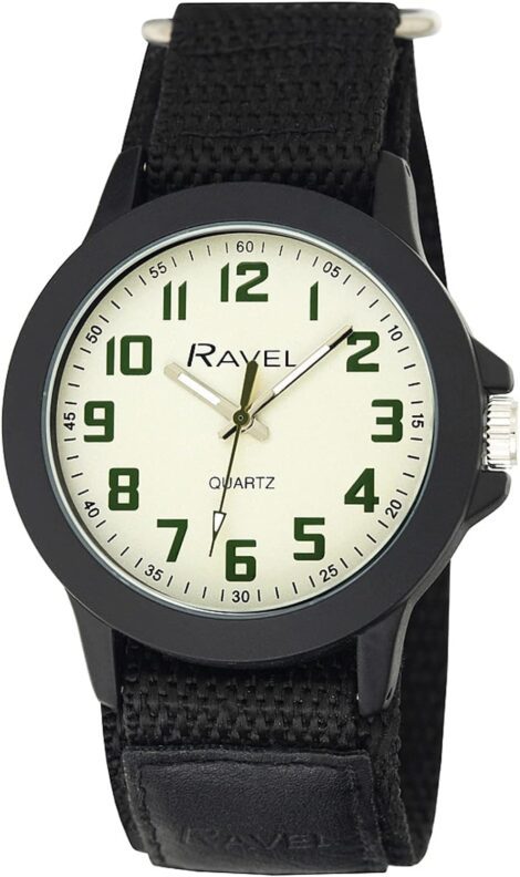 Ravel Easy-Fasten Strap Watch: Men’s Modern Workwear Timepiece.