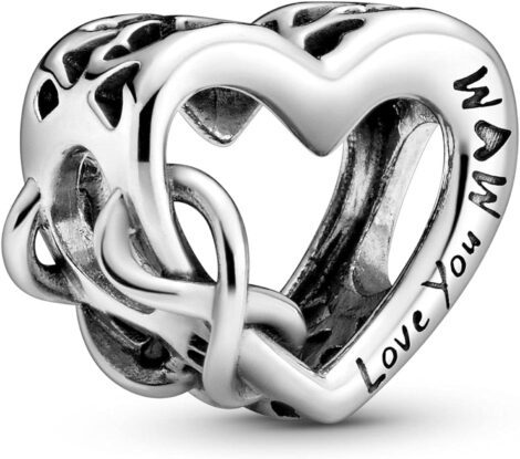 Pandora Infinity Heart Mum Bracelet Charm – Sterling Silver Women’s Love Token