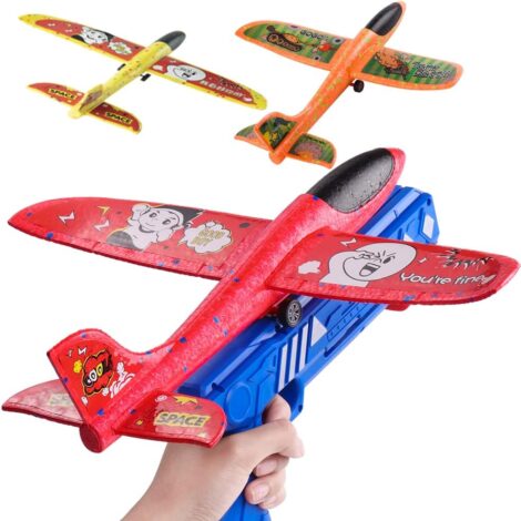 Ksera Airplane Toy Launcher: Foam Glider Airplane Gun for Birthday Gifts, Hand Throw Flying Toys for Kids (5-11 years).