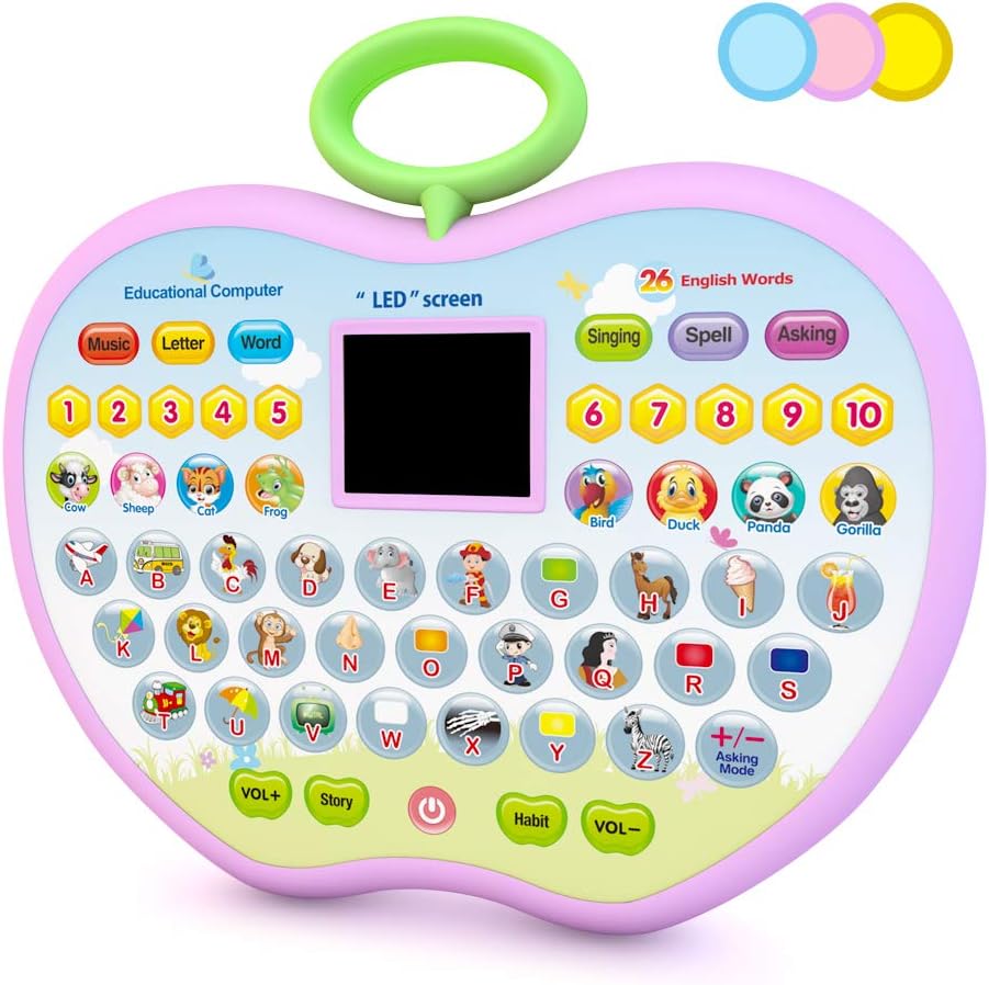 Eala Birthday Gift for Girls Kids, Education Computer Toys Age 1 2 3 Boys Toddlers Tablet Toys Gift Age 2 3 4 Childrens Girls Learning Toy for 2-4 Year Old Girls