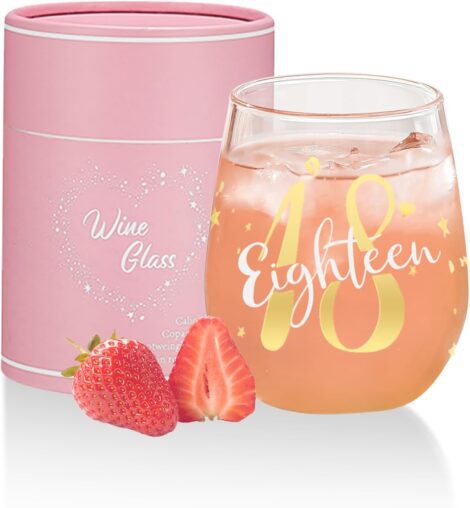 Yalucky Personalized Stemless Wine Glasses: Unique Gifts for 18th Birthdays, Women, Best Friends, and Sisters