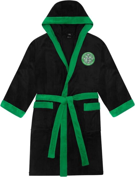 Celtic FC Hooded Fleece Dressing Gown – Official Football Gift, Men’s Robe.