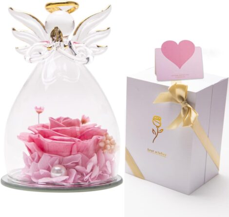 ESUFEIR Pink Eternal Rose: Unique Gift for Mum, Her, or Girlfriend