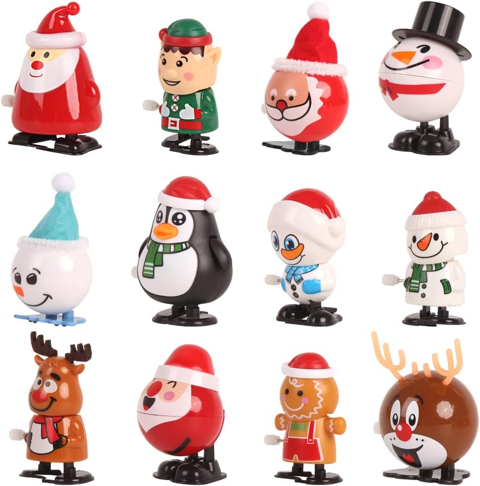 LOKIPA Christmas Wind Up Toys for Kids & Adult ,12 Christmas Wind Up Toy for Christmas Stocking and Goody Bag Filler