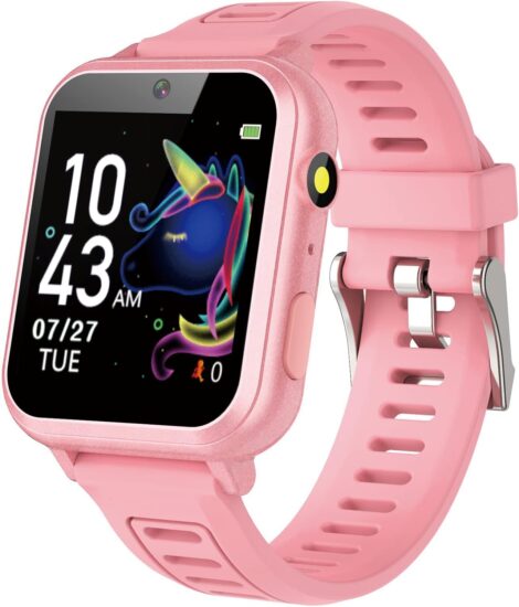 Smart watch for girls age 6-12: Educational toy and cute gift with reminder game. (13 words)