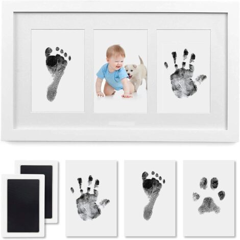 PewinGo Baby Print Kit: Clean-Touch Ink, Framed Photo, Perfect Newborn Gift (White, 36*21*3.5 cm)