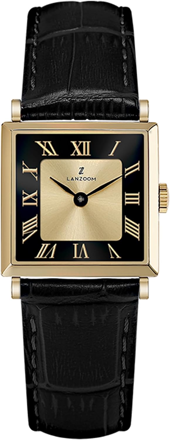 LANZOOM Women's Wrist Quartz Watch,Stainless Steel Watch,Square Watch,Square Dial, Fashionable and Versatile,Deal Gift for Holidays and Special Occasions