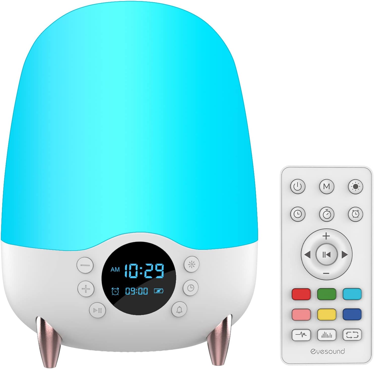 Night Light Bluetooth Speaker, Eyesound Table Lamp RGB Colour Changing LED, Bedside Lamps 3000mAh Battery Portable with Remote Control,Desk Nightlight for Bedroom Living Room,Gift for Baby Kids Adults