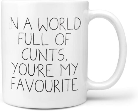 Favorite Mug in a World Full of Cunts – Profanity Mugs Insult Saying Funny Gift ©TeheGifts