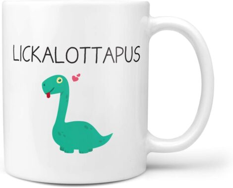 Funny LGBT Dinosaur Mug – Profane Humor Gift for Girlfriend’s Birthday, Lesbian & Gay Presents