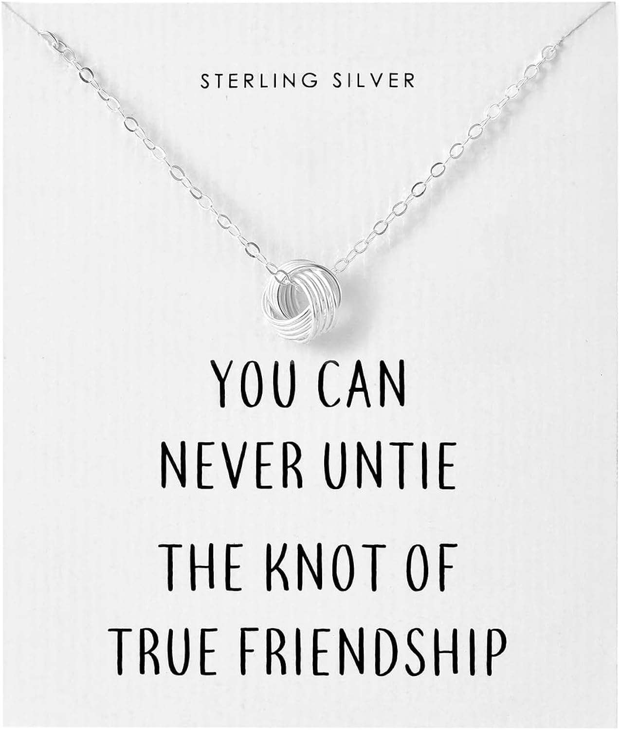 Philip Jones Sterling Silver Friendship Quote Knot Necklace