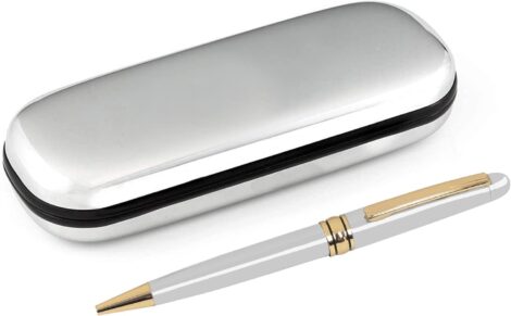 Paul Clover Luxury Ballpoint Pen with Chrome Presentation Case – Elegant Gift Set for Men and Women.