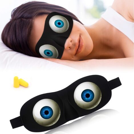 Upgraded Vingi Funny Eye Sleep Mask: Contoured 100% Blackout Blindfold for Travel, Naps, and Games.