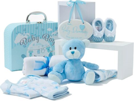 Baby Box Shop – Baby Boy Gift Set – Newborn Presents, New Baby Gifts, Baby Hamper