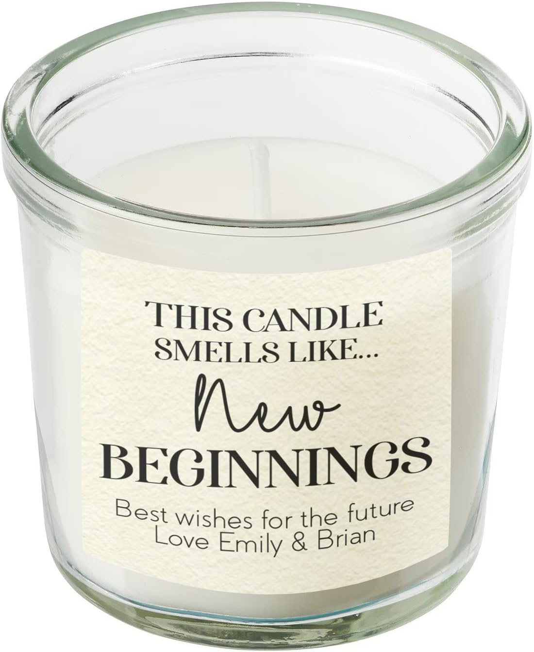 Personalised New Beginnings Gift Scented Candle in A Jar Custom Gift Message for A New Chapter in Life Fresh Start Candles Present Home Decor Ladies Womens Birthday Christmas (Small)