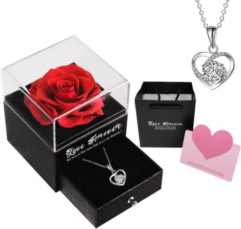 SUOHINAO Red Rose Gift Set – Romantic Anniversary Present for Her, Mum, Wife, Girlfriend, Sister. Perfect for Mother’s Day, Valentine’s Day, or Christmas.