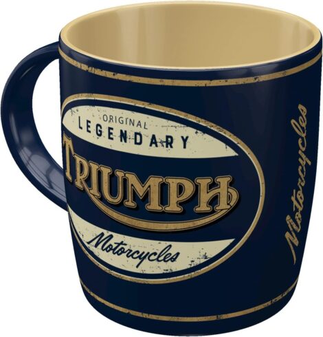 Vintage Triumph Motorcycle Ceramic Mug – Ideal Gift for Bikers – Retro Nostalgic Design (10 words)