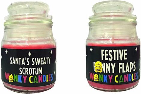 Christmas Double Pack – Sweaty Santa Scrotum and Festive Fanny Candles