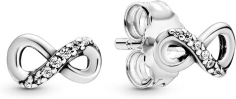 Pandora Sparkling Infinity Stud Earrings – Women’s Sterling Silver.