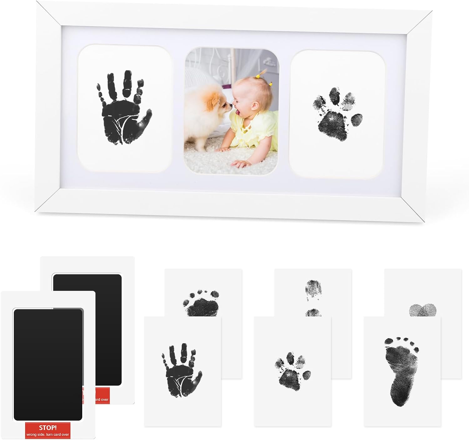 TOYESS Baby Handprint and Footprint Kit with Picture Frame Photo Frame kit for Newborn Baby, Shower Gifts& Memorable Keepsake for Newborn Girls and Boys, Baby Gifts for Birthdays