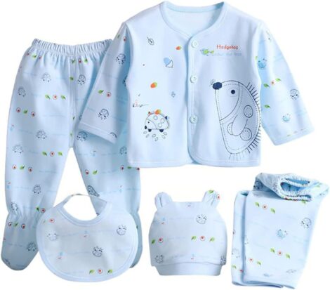 Newborn Baby Outfits: 5-Piece Clothing Set for Baby Boys and Girls, 0-3 Months