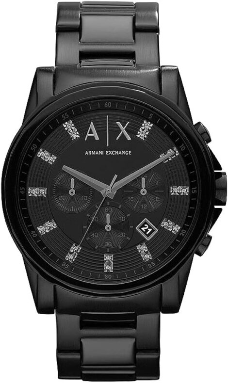 Armani Exchange Men’s Chronograph Watch, Stainless Steel, 45mm case size.