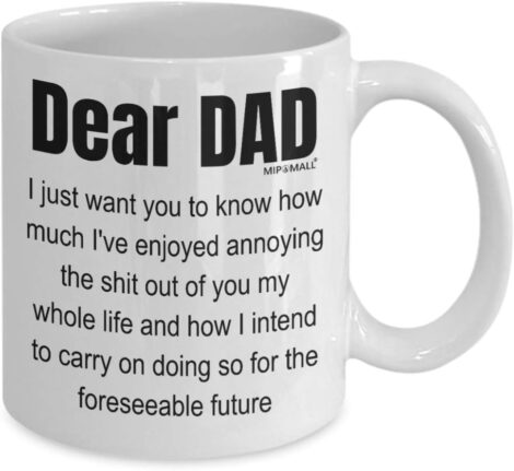 Funny Daddy Mug, Dear Dad, Birthday & Christmas Coffee Gift from Daughter/Son – wm3293