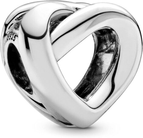 Pandora Heart Bracelet Charm for Women in Sterling Silver with Knot Design.