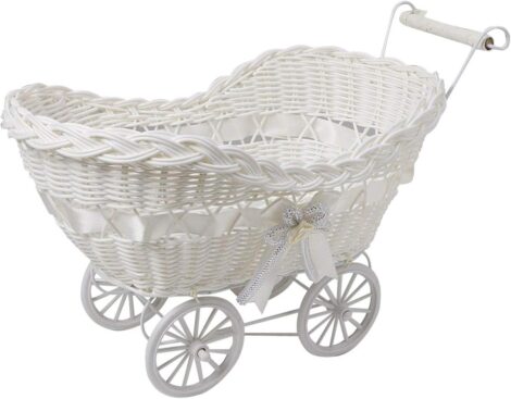 SAFRI® Large Baby Pram Hamper: Ideal Gift for Baby Showers and Newborn Boys/Girls (White)