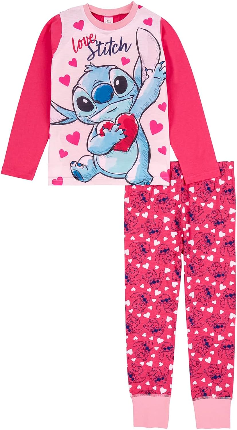 Disney Lilo & Stitch Girls Pyjamas Stitch Pjs Set, Ages 5 to 15 Years Old