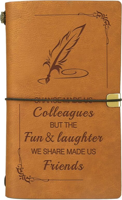 Juratar Leaving Gifts for Co-workers, Chance Made Us Colleagues Leather Journals, Work Friendship Thank You Gifts.