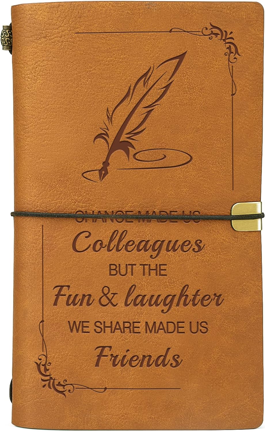 Juratar Leaving Gifts for Colleagues Women Men, Chance Made Us Colleagues Gifts Leather Journals Notebook, Work Friendship Thank You Gifts for Colleagues