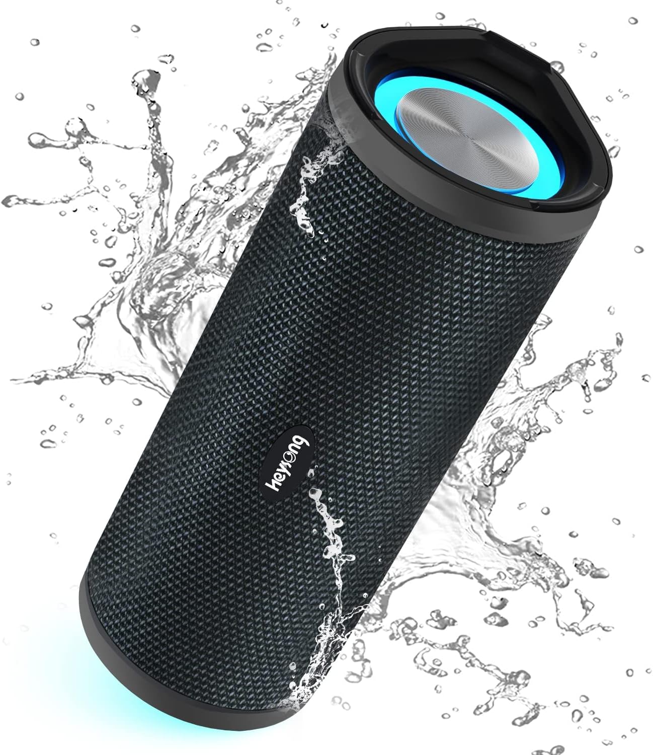 HEYSONG Portable Bluetooth Speaker, Waterproof Wireless Outdoor Speakers with LED Light, Enhanced Bass, IPX7 Floating, 40H Play, TF Card, True Wireless Stereo for Party, Shower, Biking, Gifts for Men