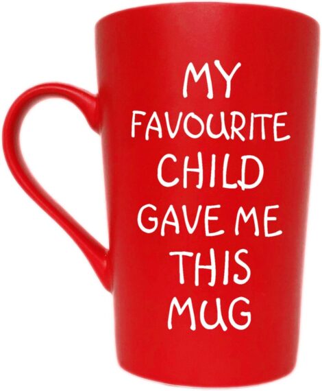 Funny Christmas Gifts My Favourite Child Gave Me Mug – Best Dad and Mum Coffee Mug Gift – Red 12 Oz