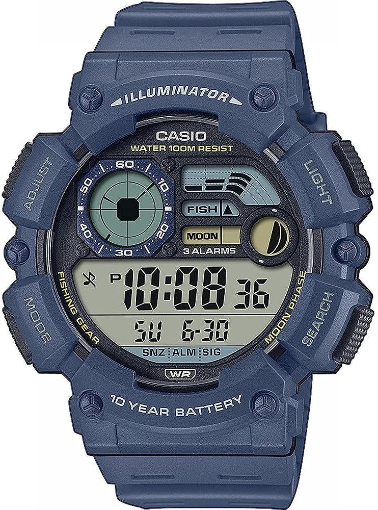 Casio Men Digital Quartz Watch with Plastic Strap WS-1500H-2AVEF