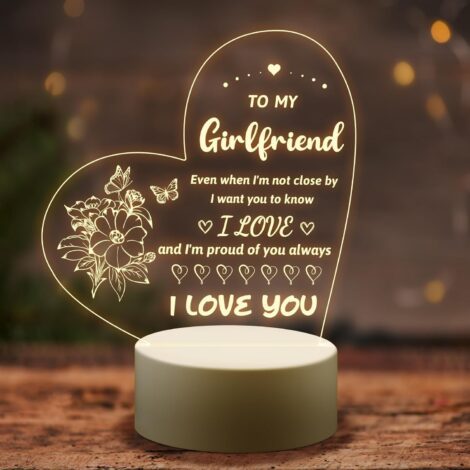 Girlfriend Night Light: Romantic Gift for Her on Birthday, Valentines, Anniversary, Christmas