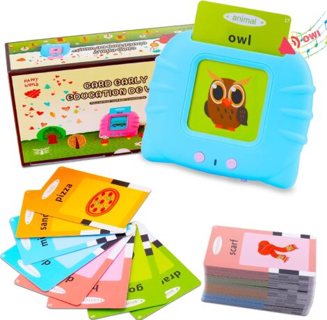 Blue Interactive Talking Flash Cards: Early Learning Toy for 1-6 Year Olds