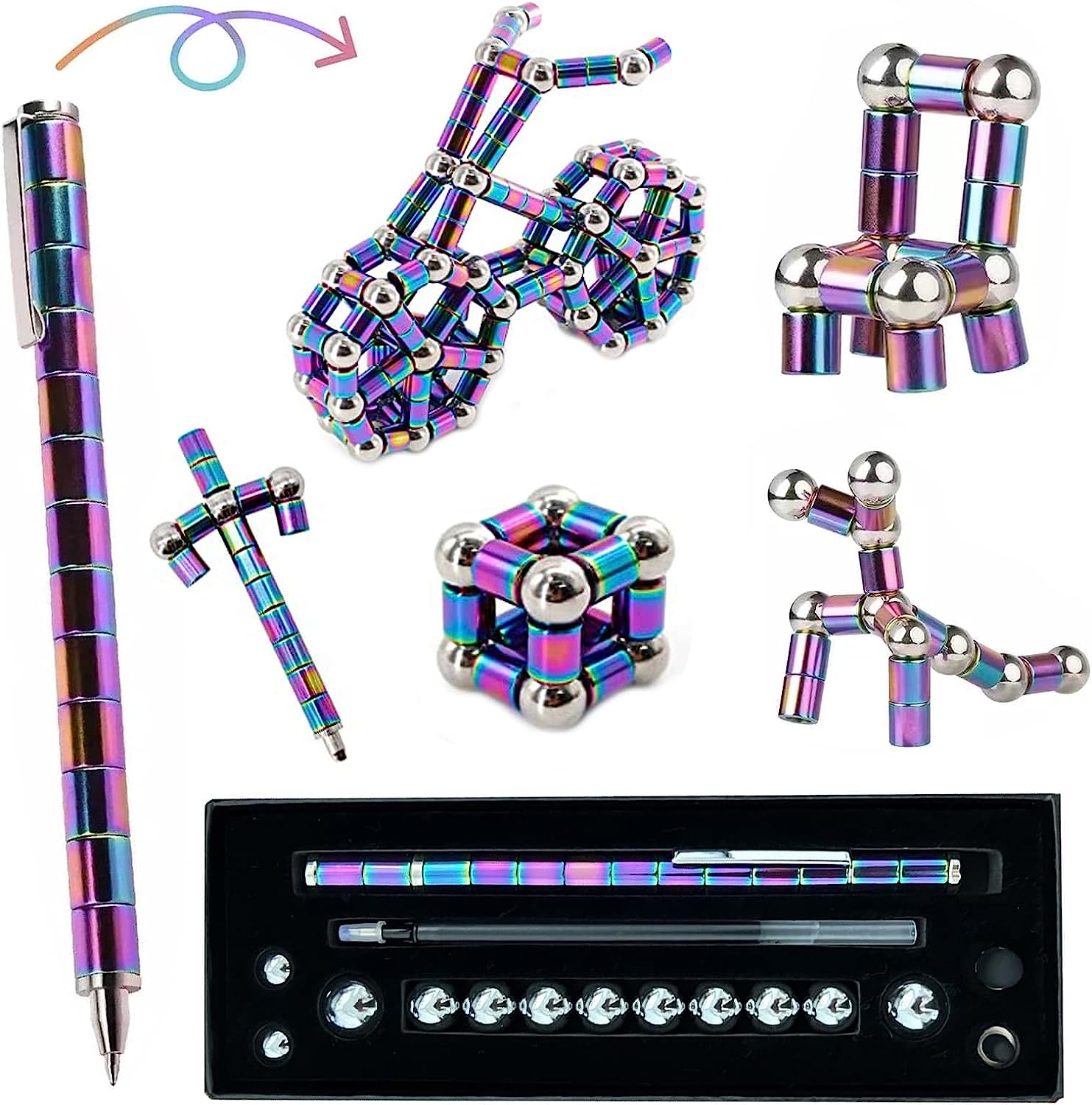 Magnetic Fidget Pen Toys For Ages 8-13 - Gifts For Teenage Boy Girl Magnet Pen Decompression Toy Pen 10 11 12 13 14 15 Year Old Boy Gift Ideas - Fidget Pens For Teens Cool Presents For 10-15 Year Old