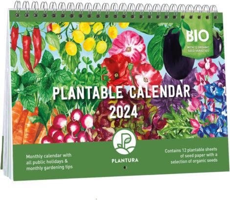 A5 Organic Seed Calendar with 12 Plantable Sheets for 2024 by Plantura.