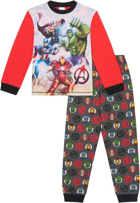 Official Marvel Avengers Boys Pyjama Set, Ages 4-12, Kids Merchandise.